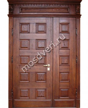 Двустворчатые двери SS-64 с резной фрамугой - купить от производителя Мосдвери Двустворчатые двери SS-64 с резной фрамугой