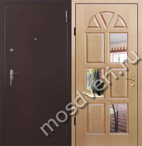 Входная дверь темная с зеркалом ВДЗ-856 - купить от производителя Мосдвери Входная дверь темная с зеркалом ВДЗ-856